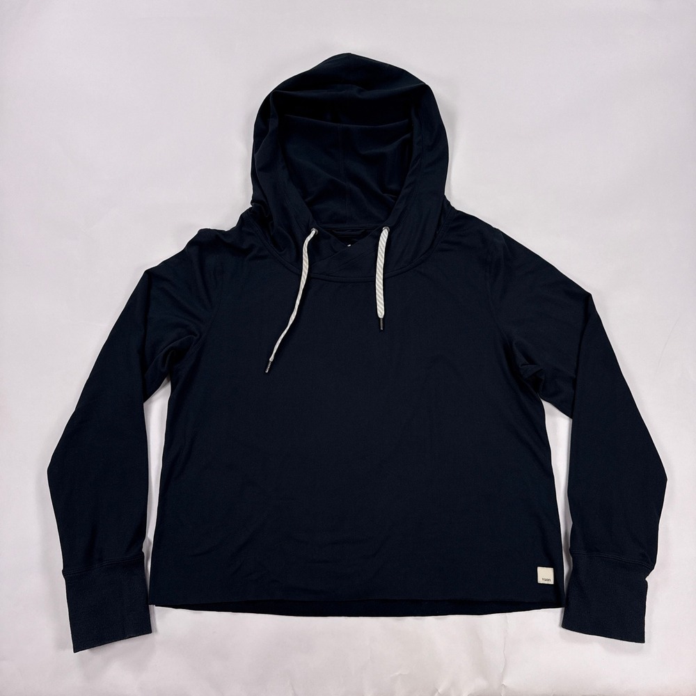 Vuori Performance Hoodie Womens Medium Navy Blue Athletic Pullover Sweatshirt